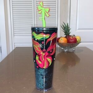 Starbucks 2023 Christmas Holiday Tumbler Ornaments with Bow Straw Topper 24 oz